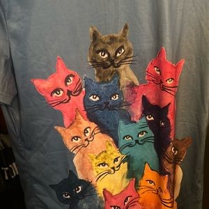 Emery Rose blue cat t shirt size Medium